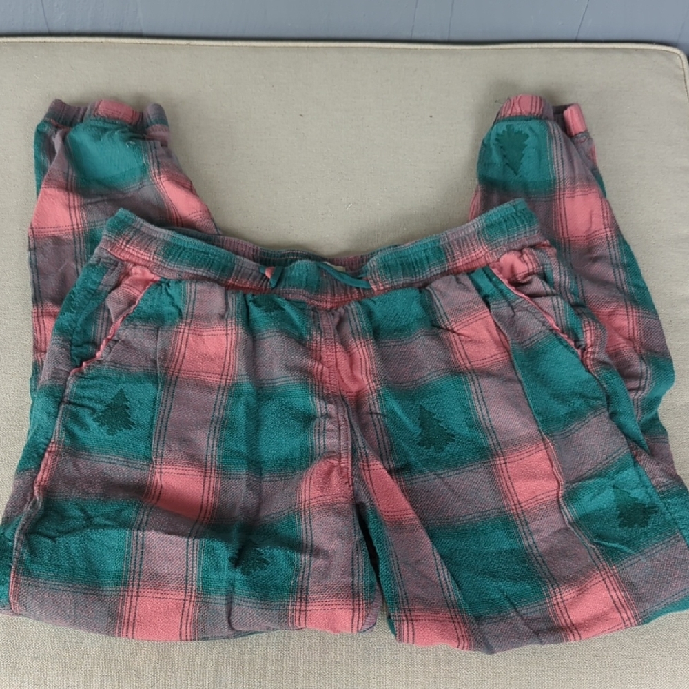 Fat Face plaid Pajama Bottoms in Pink and Teal